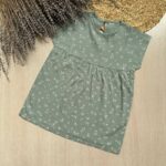 سارافون سبز پاستلی گلدار